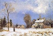 Camille Pissarro Snow housing Spain oil painting artist